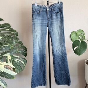 Y2K Paige Premium Denim Blue Bootcut Jeans Women Size 28 Low Rise Y2K